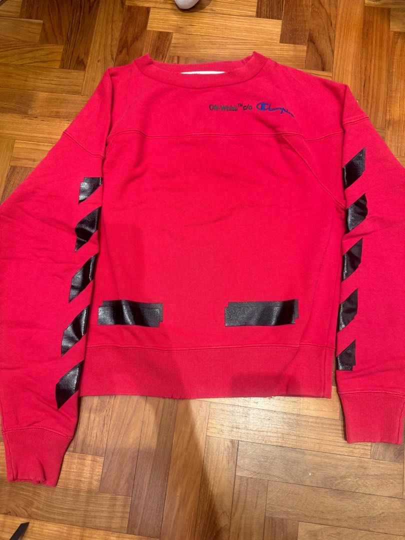 Off white x champion sweater hot sale