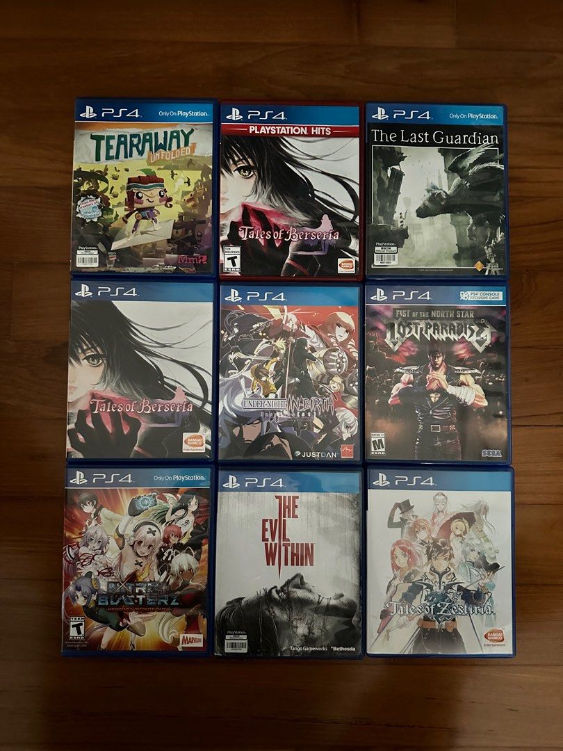 PS4 game Tearaway Tales of berseria The last guardian Under