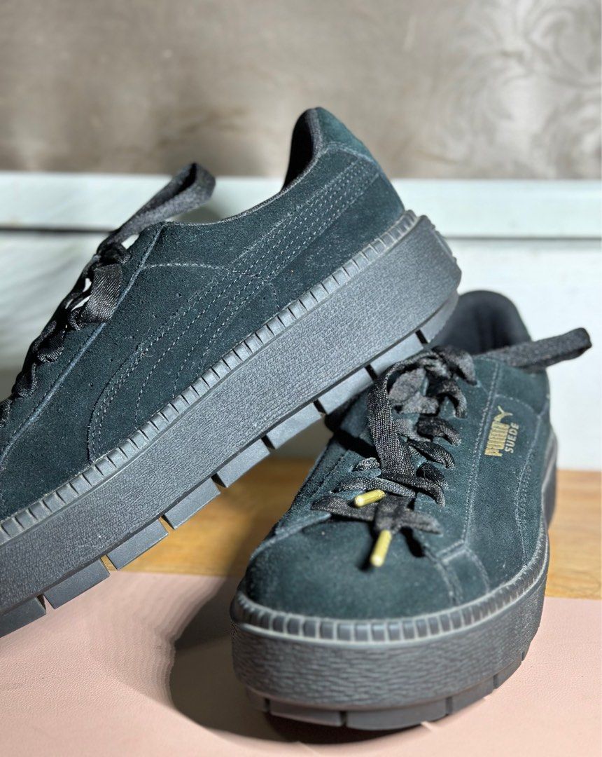 Puma Suede Platform Sneakers Black EU39 US8.5 UK6 New Women s Fashion Footwear Sneakers on Carousell