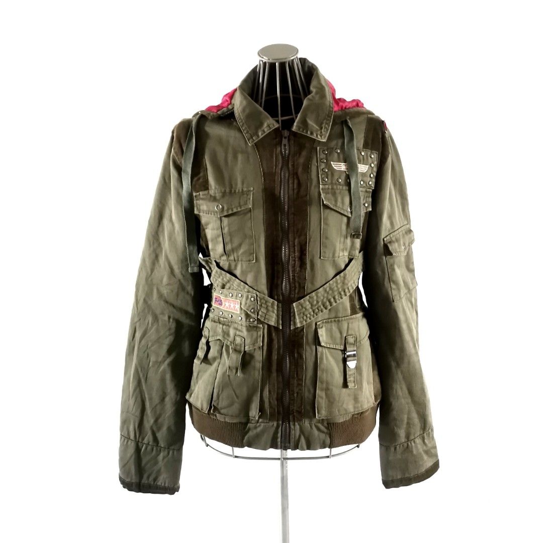 Super rare women s army green airforce military jacket Women s Fashion Coats Jackets and Outerwear on Carousell