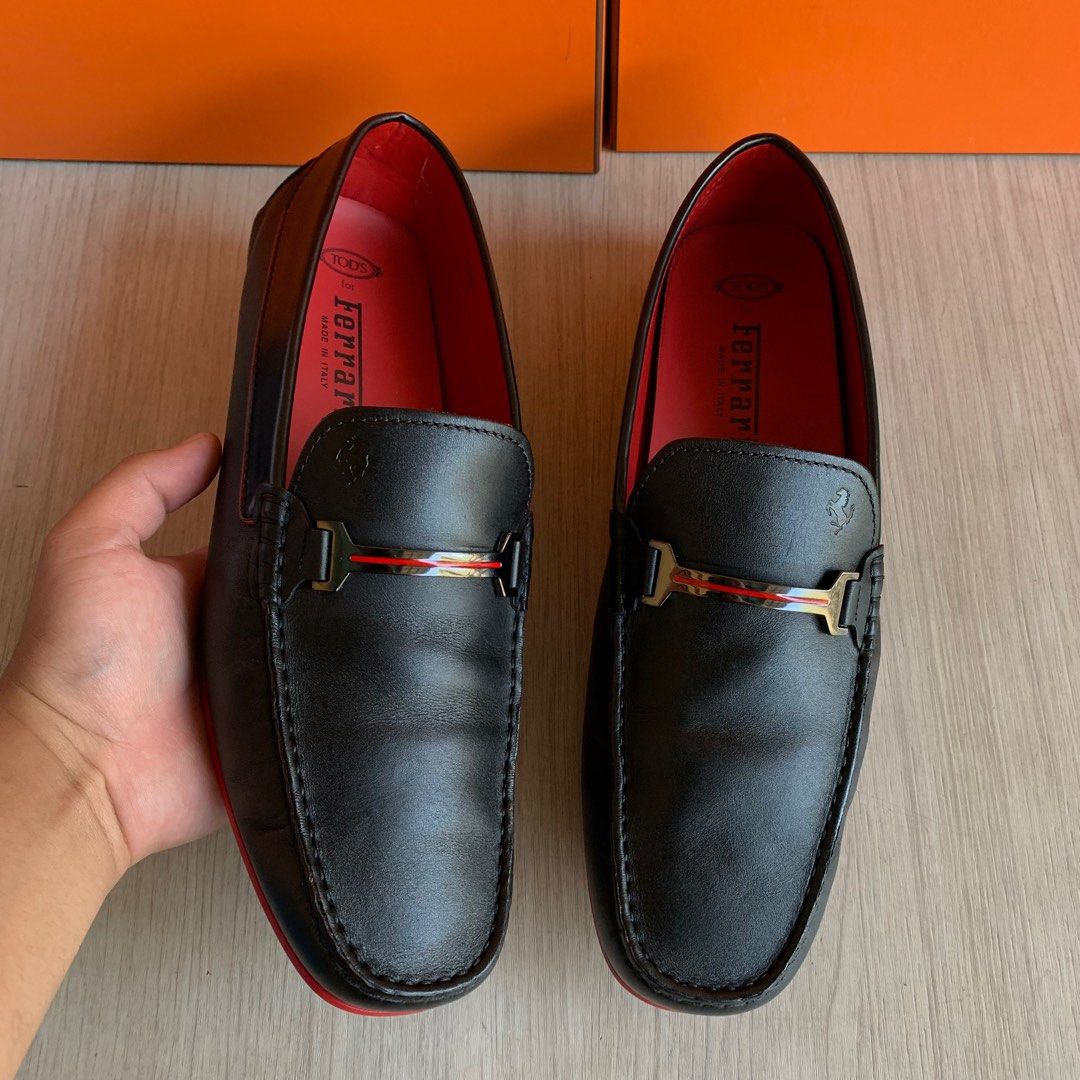 Tods x Ferrari Loafer Leather Black Driving Limited Edition size