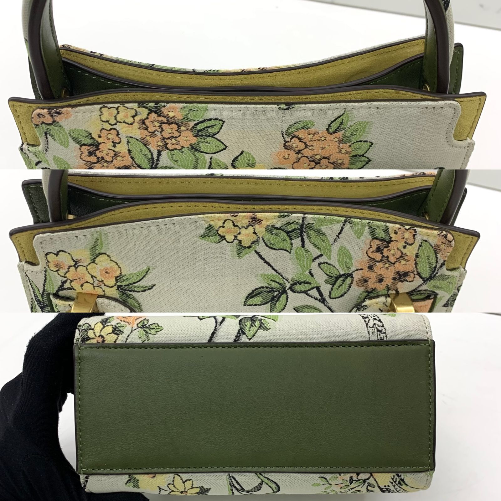 TORY BURCH GREEN CANVAS PETITE DOUBLE WAY BAG 247031481