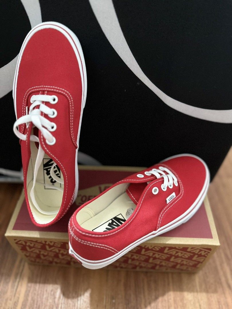 Vans Authentic Red (Category: Sneakers) located in Quezon City. Submitted by sellingmostly300 (Listing ID 1313994523, Image 3). Description: Details: Original Vans Bought from Vans size: 5.5 US Men 7.0 US Women 4.5UK Color: Red RFS: Too big for my feet (a gift of my sister) Mode of Payment: Bank transfer BPI or BDO NOTE: To make sure of the size please refer to the photos..