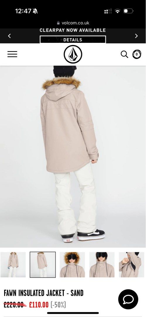 Volcom fawn insulated jacket top