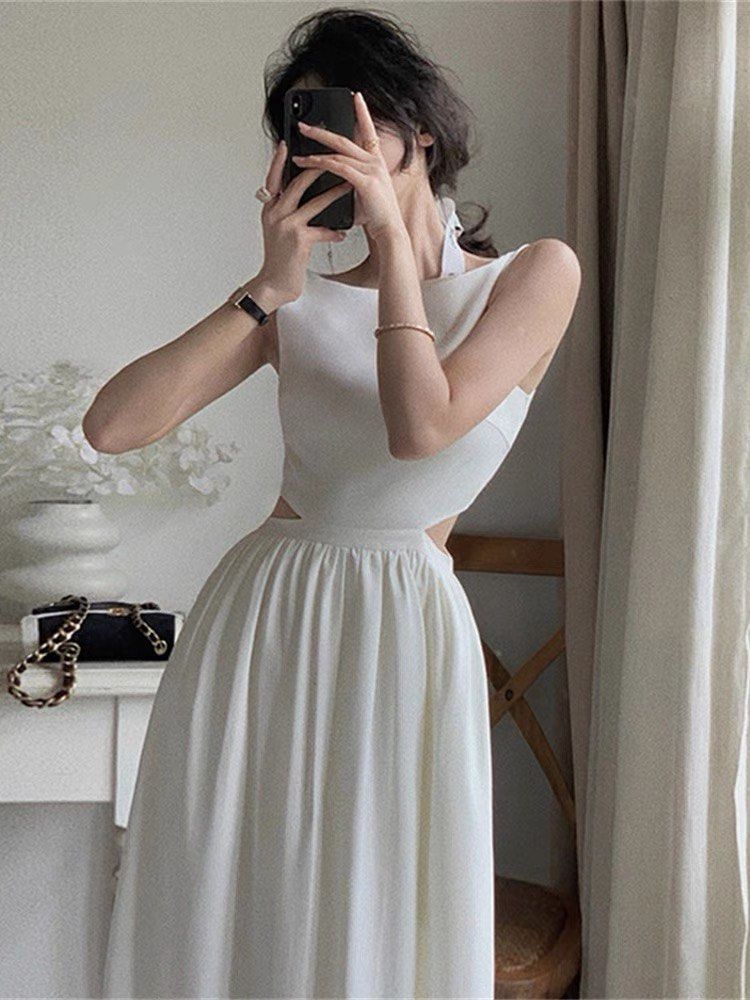 White Long Dress for dinner or rom