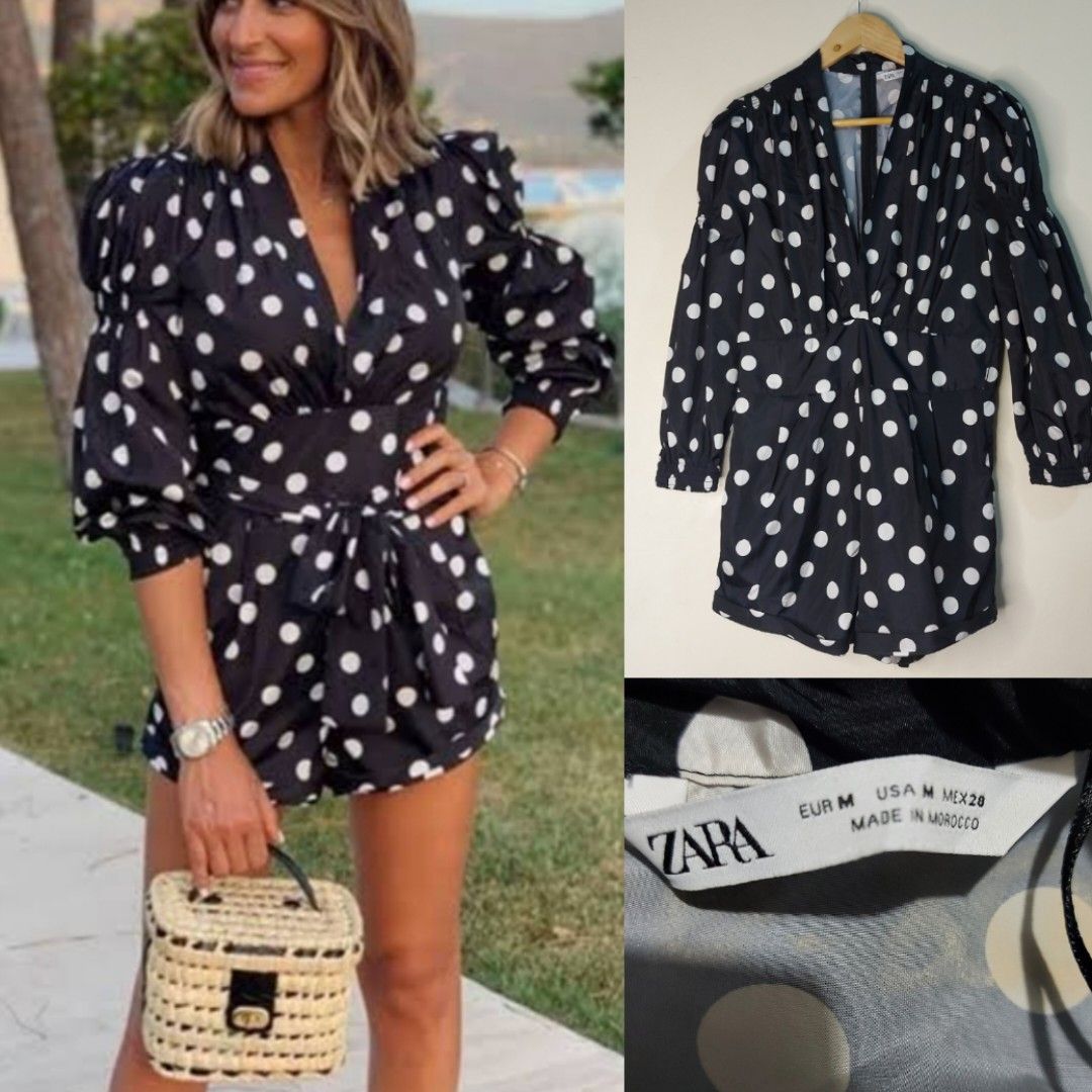 Zara polka dot romper hot sale
