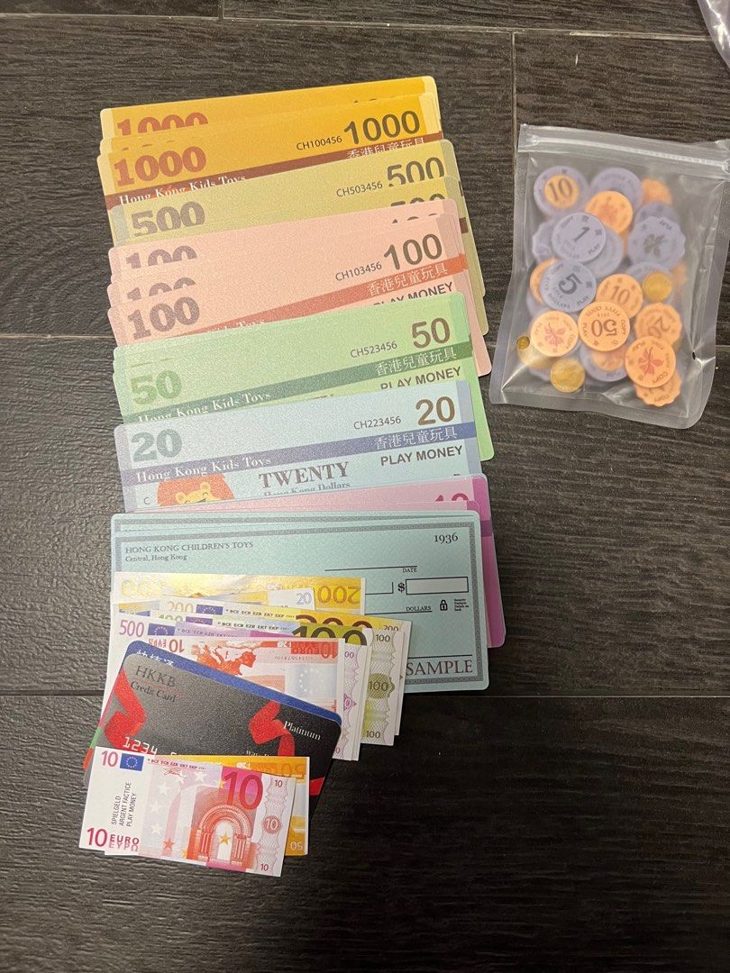$70 - 香港錢幣及付款教具套裝（接近全新）（考小一必備）, 興趣及遊戲, 玩具& 遊戲類- Carousell