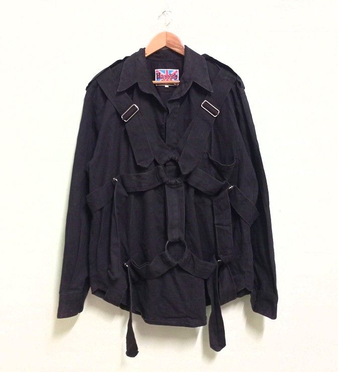 80s 90s Harry s London Parachute Bondage Shirt Jacket Men s Fashion Coats Jackets and Outerwear on Carousell
