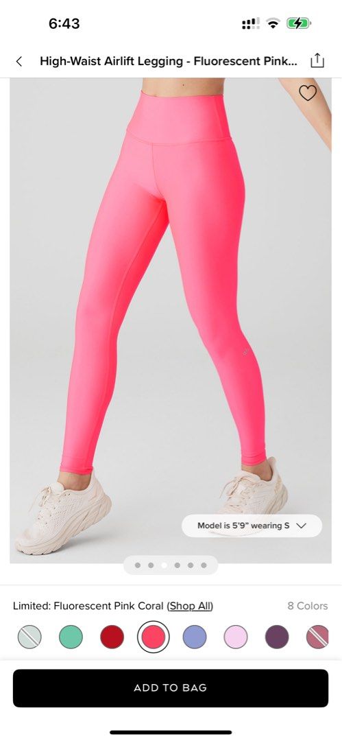Alo 7 8 Airlift Yoga Pants XS Hot Pink Brand New Slimming Carousell