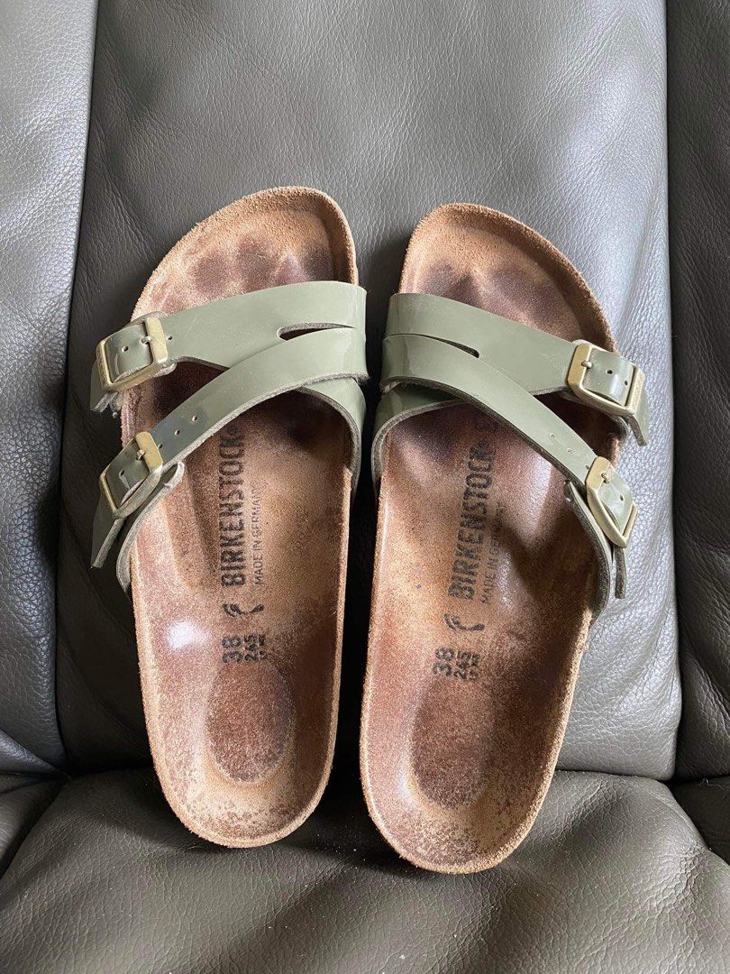 Birkenstock Yao Patent Green Women s Fashion Footwear Slippers and slides on Carousell