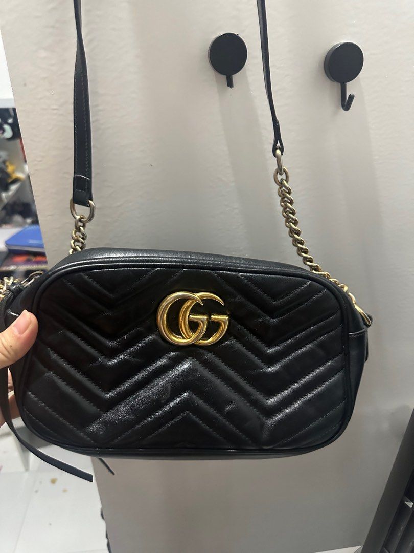 Gucci marmont small black leather online