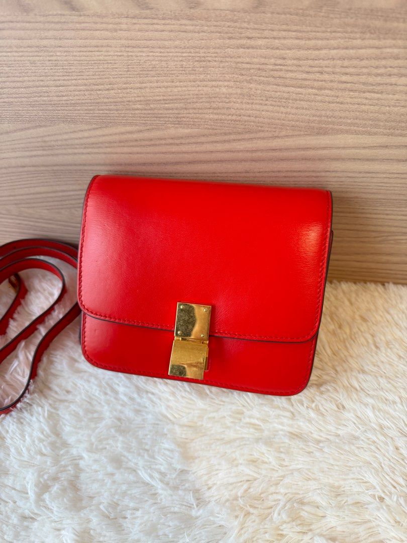 Celine Classic Box Flap Bag Red Small