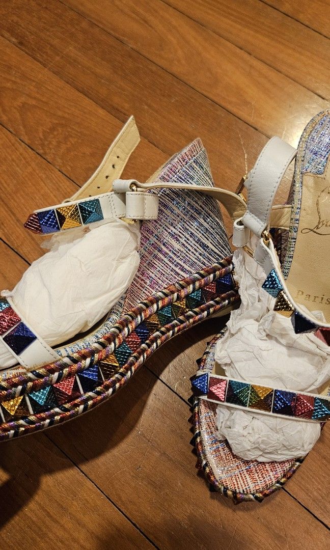 Christian Louboutin Pyraclou Wedge 110m Women s Fashion Footwear Wedges on Carousell