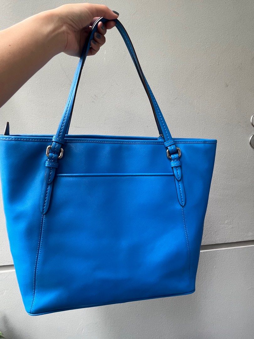 coach blue tote bag
