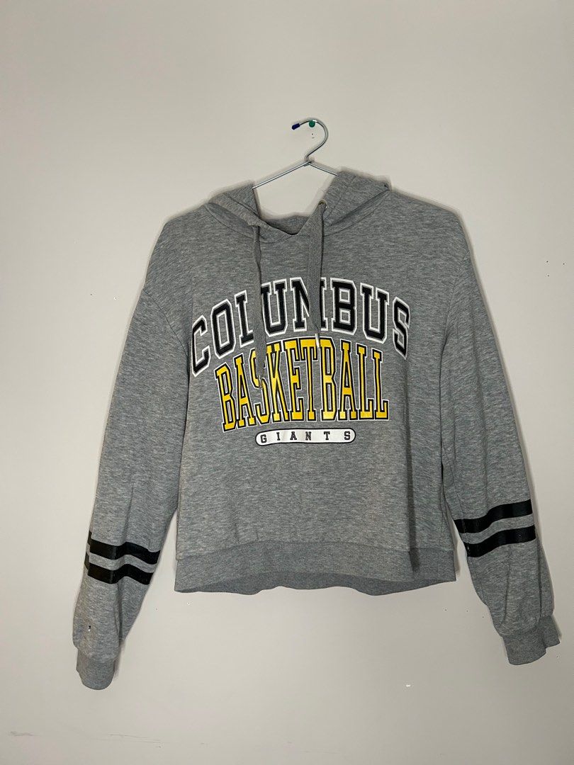 Columbus basketball hoodie (Category: Clothes) located in Toronto. Submitted by venya260 (Listing ID 1314361155, Image 2). Description: Brand: Divided Size: US S Colour: grey Clothing Blend: 80% cotton, 15% polyester & 5% viscose Condition: Used Note* couple holes shown in images .