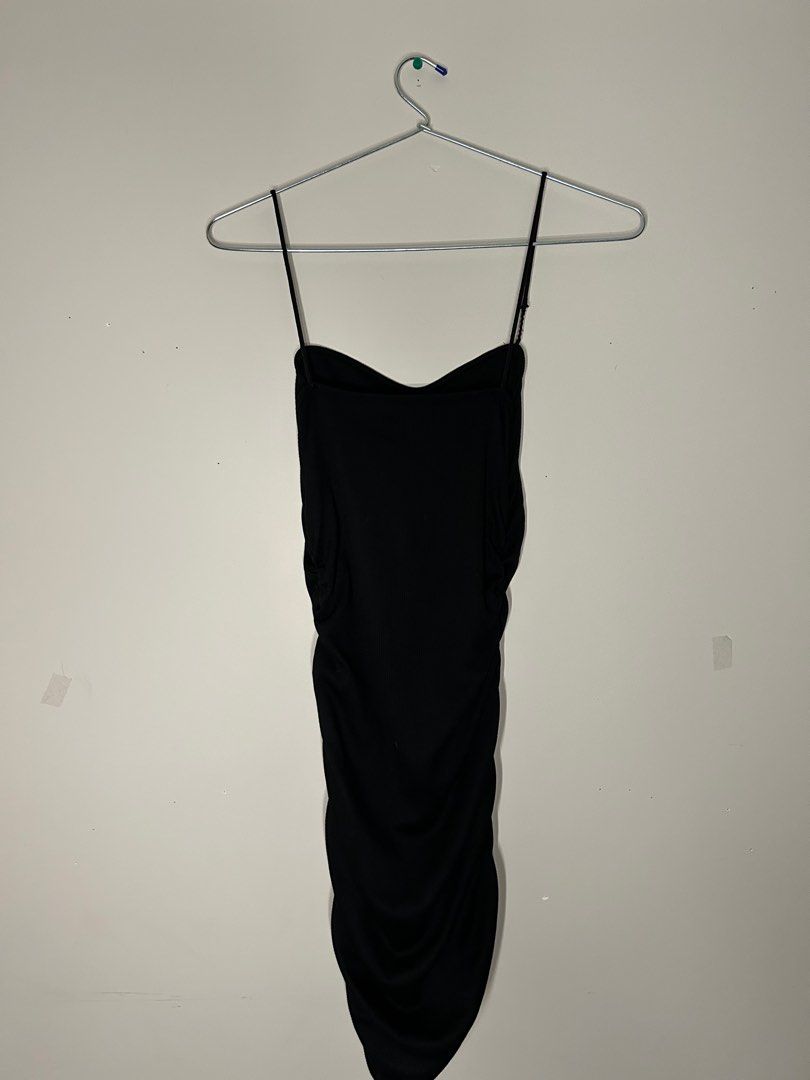 Cute scrunched thin strap black dress (Category: Clothes) located in Toronto. Submitted by venya260 (Listing ID 1314363983, Image 3). Description: Brand: SHEIN Size: US S Colour: black Clothing Blend: 67% polyester, 30% viscose & 3% elastin Condition: Used.