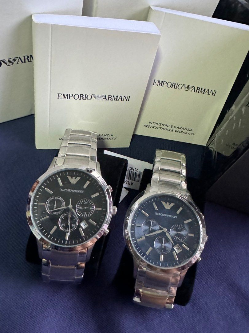 Emporio Armani Watch Men Watch Stainless Steel AR2448 AR2434 Black Blue Men s Fashion Watches Accessories Watches on Carousell