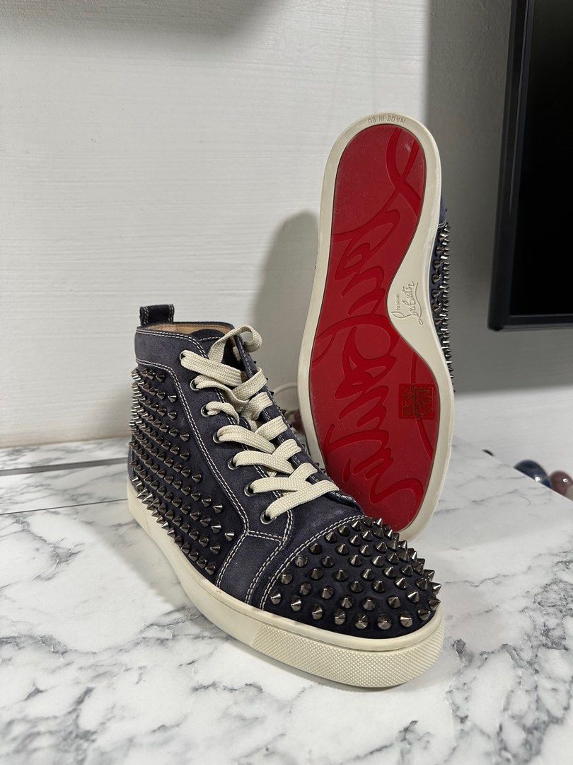 EU41 Christian Louboutin Louis high top spike sneakers Men s Fashion Footwear Sneakers on Carousell