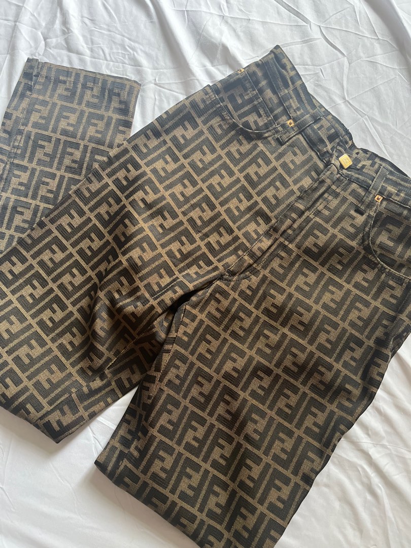 FENDI Zucca Monogram Vintage Pants Luxury Apparel on Carousell