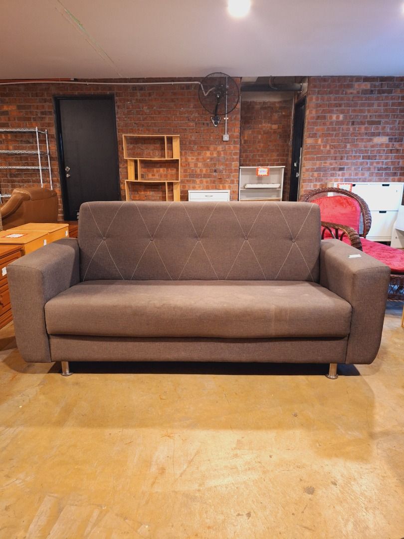Forty two Grey Cushion 3 seater Sofa Forty two Sofa 3 Tempat Duduk Kusyen Kelabu Furniture Home Living Furniture Sofas on Carousell