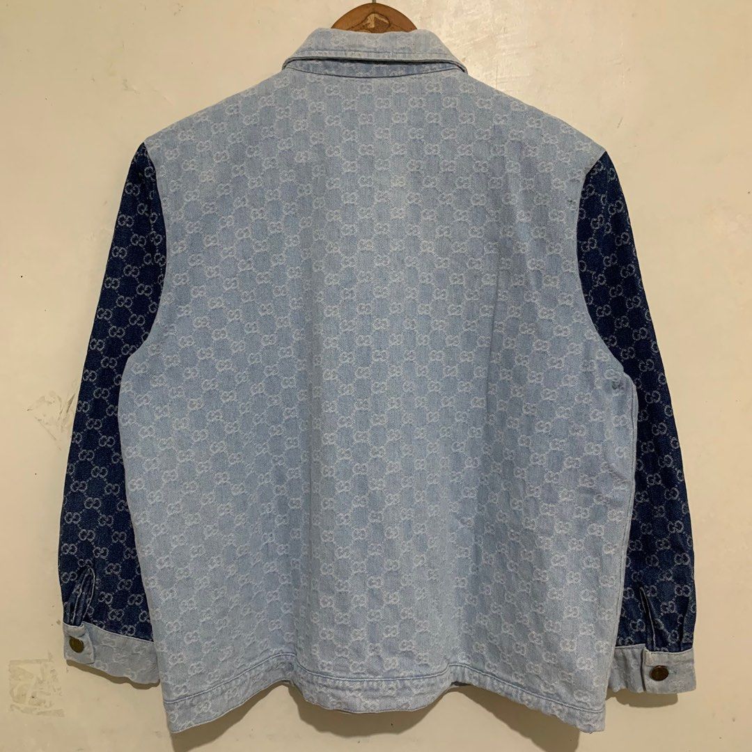 Gucci monogram denim jacket discount