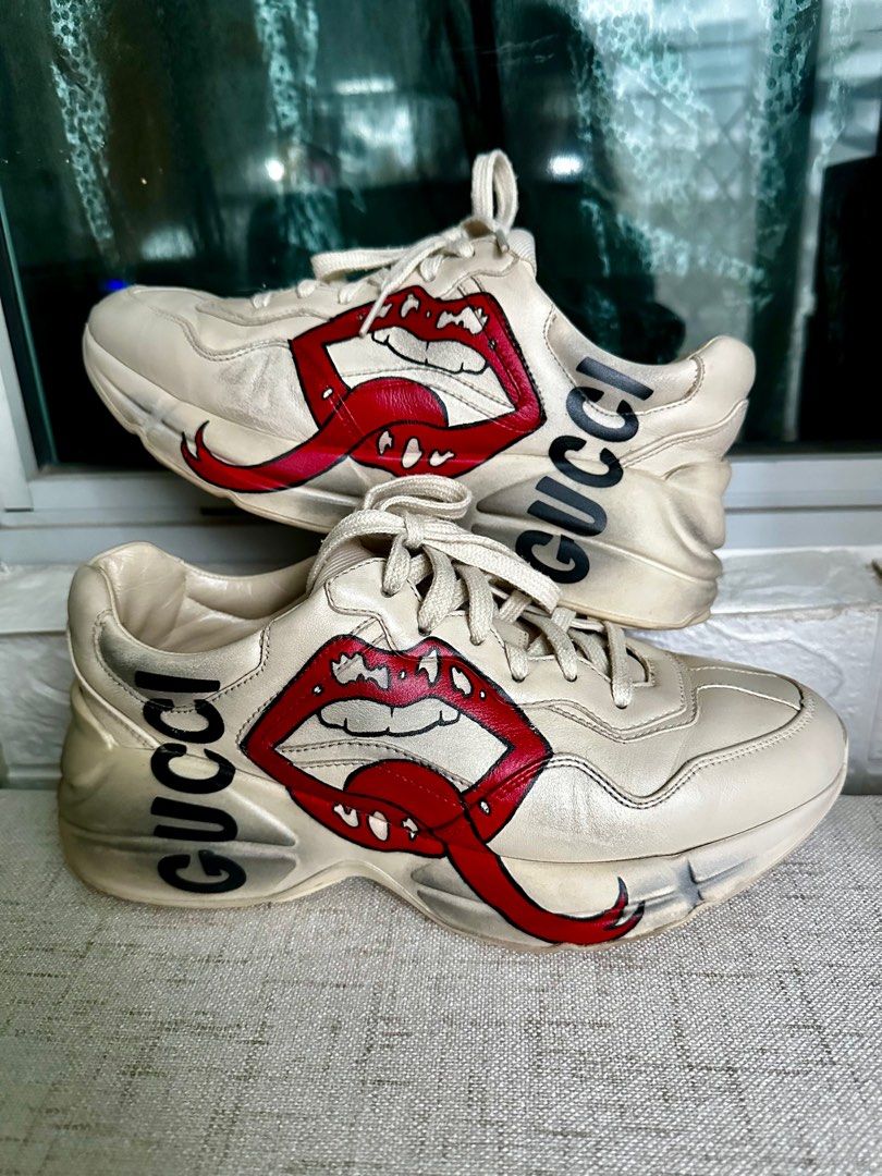 Gucci Rhyton Women Sneaker Mouth Print Size 37.5 Women s Fashion Footwear Sneakers on Carousell