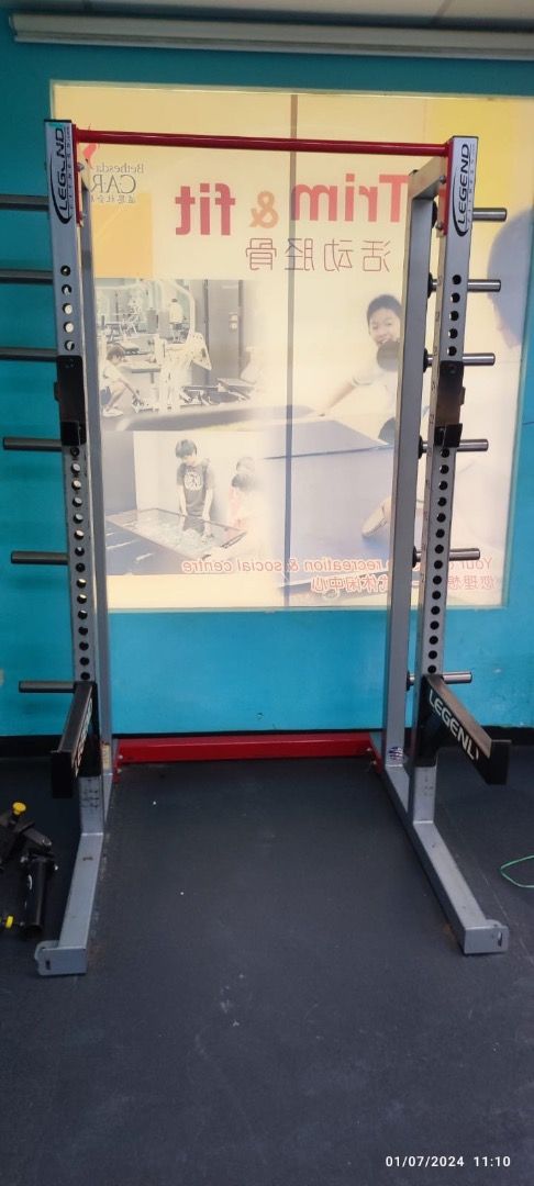 Legend fitness half squat power gym rack barbell