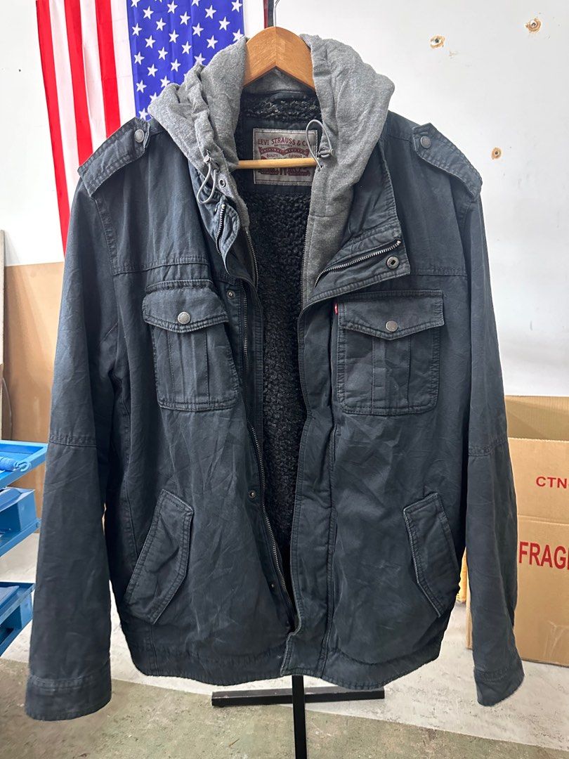 Levi hooded jean jacket top