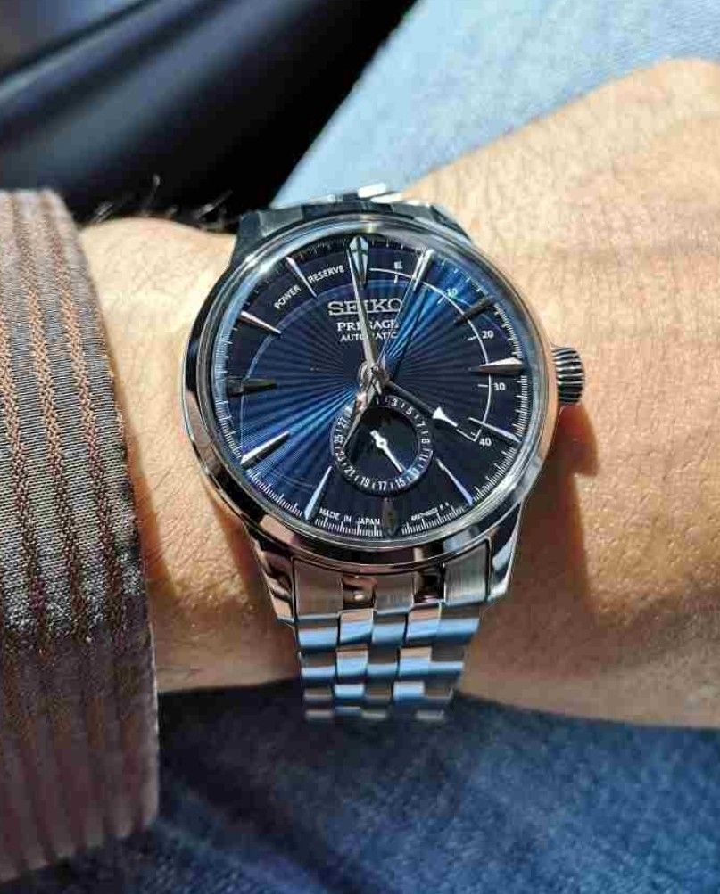 Lowest Price SEIKO PRESAGE COCKTAIL BLUE MOON SSA347 Men s Automatic Blue Textured Dial Stainless Steel