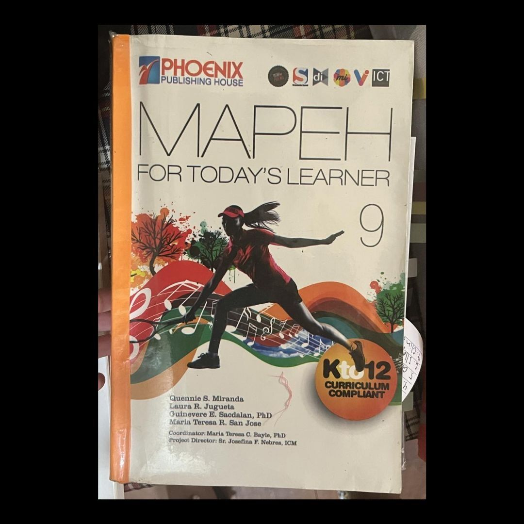 MAPEH FOR TODAY'S LEARNER 9 (GRADE 9) (Category: Textbooks) located in Paranaque City. Submitted by sofiaflrs (Listing ID 1314304711, Image 1). Description: Title: MAPEH FOR TODAY'S LEARNER 9 (GRADE 9) Publisher: REX Book Store Condition: Used but not abused. Can send more pictures via DM. Notes: 1. I have more textbooks! Most of them are priced the same. You can check my other listings. 2. All are in good condition, unless stated otherwise 3. I 