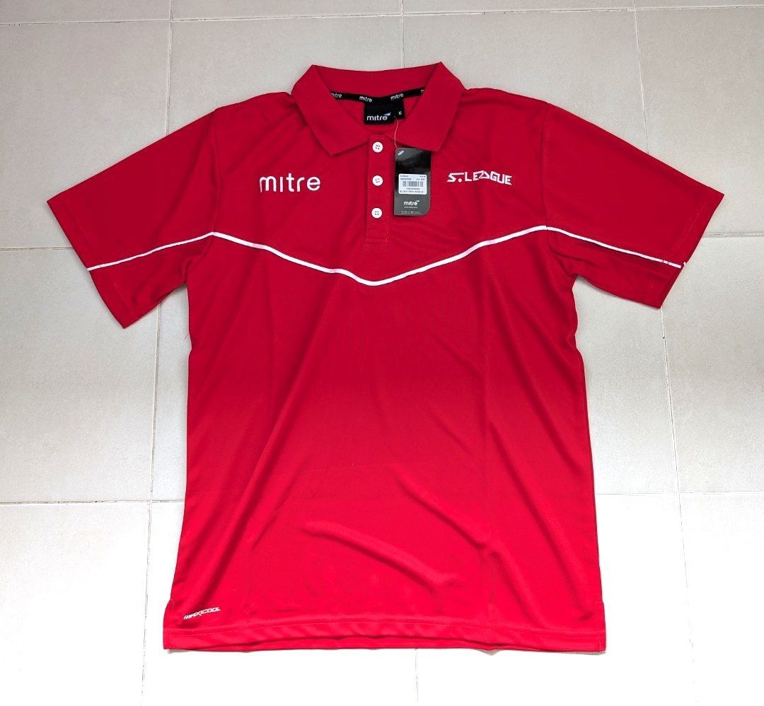 Mitre S League Polo Tee Shirt Red