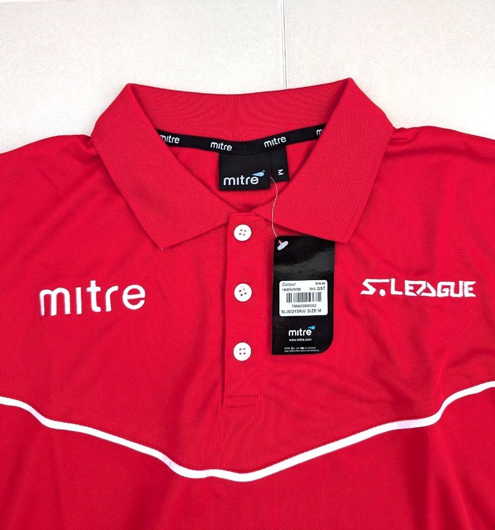 Mitre S League Polo Tee Shirt Red