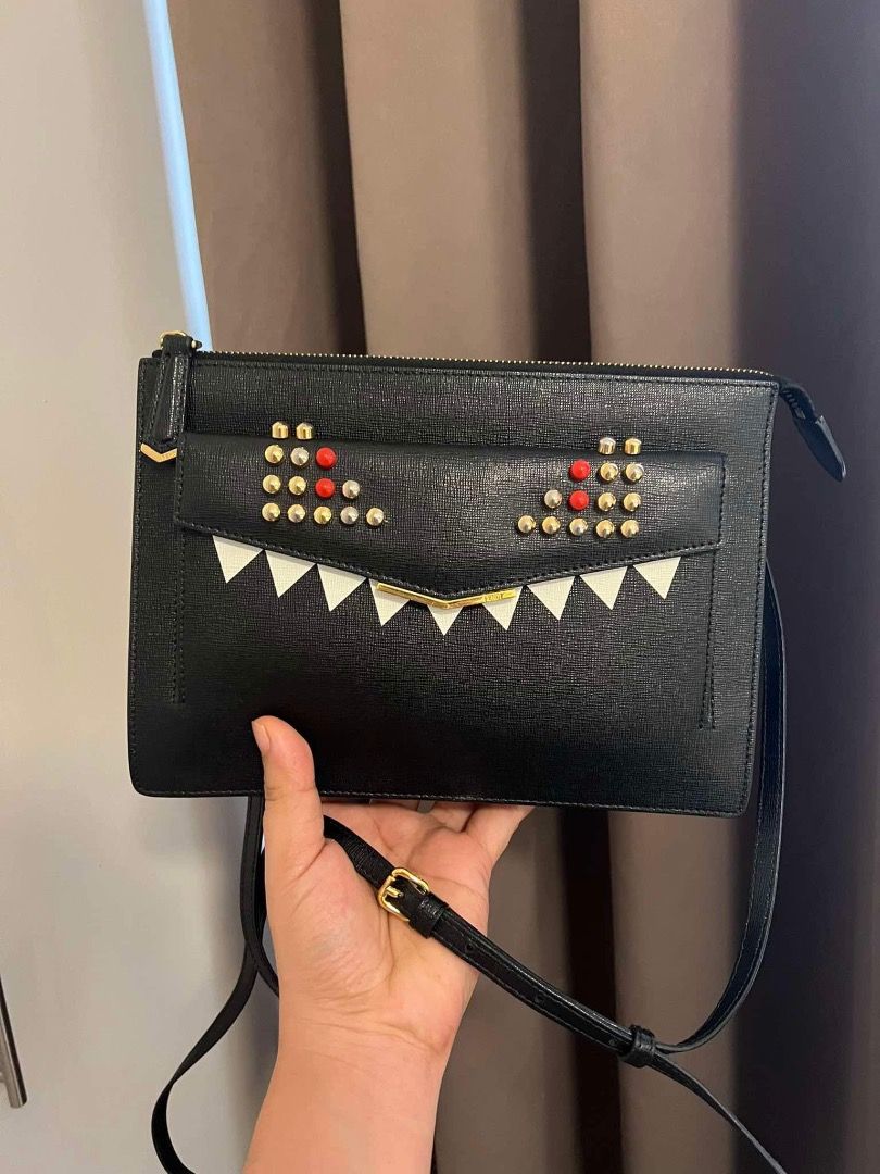 Monster FENDI Sling (Category: Luxury Bags & Wallets) located in Quezon City. Submitted by hellopatchi (Listing ID 1314314649, Image 1). Description: Fendi Monster Sling Rank A w/ inclusion.