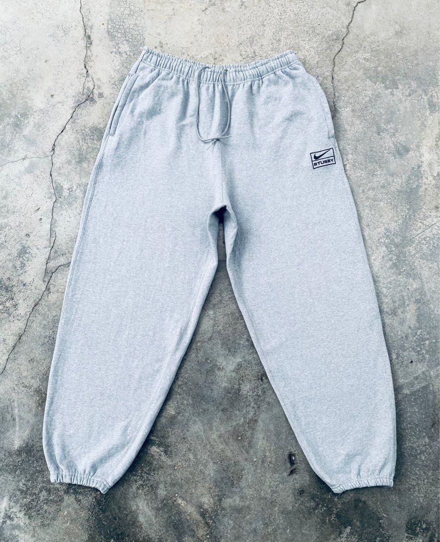 nike x stussy nrg br fleece pant gray