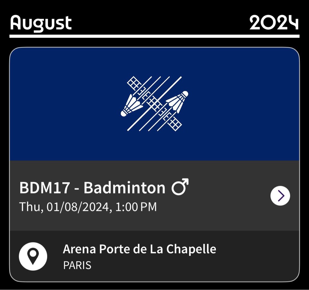 olympic paris 2024 badminton resale, Tickets & Vouchers, Event Tickets