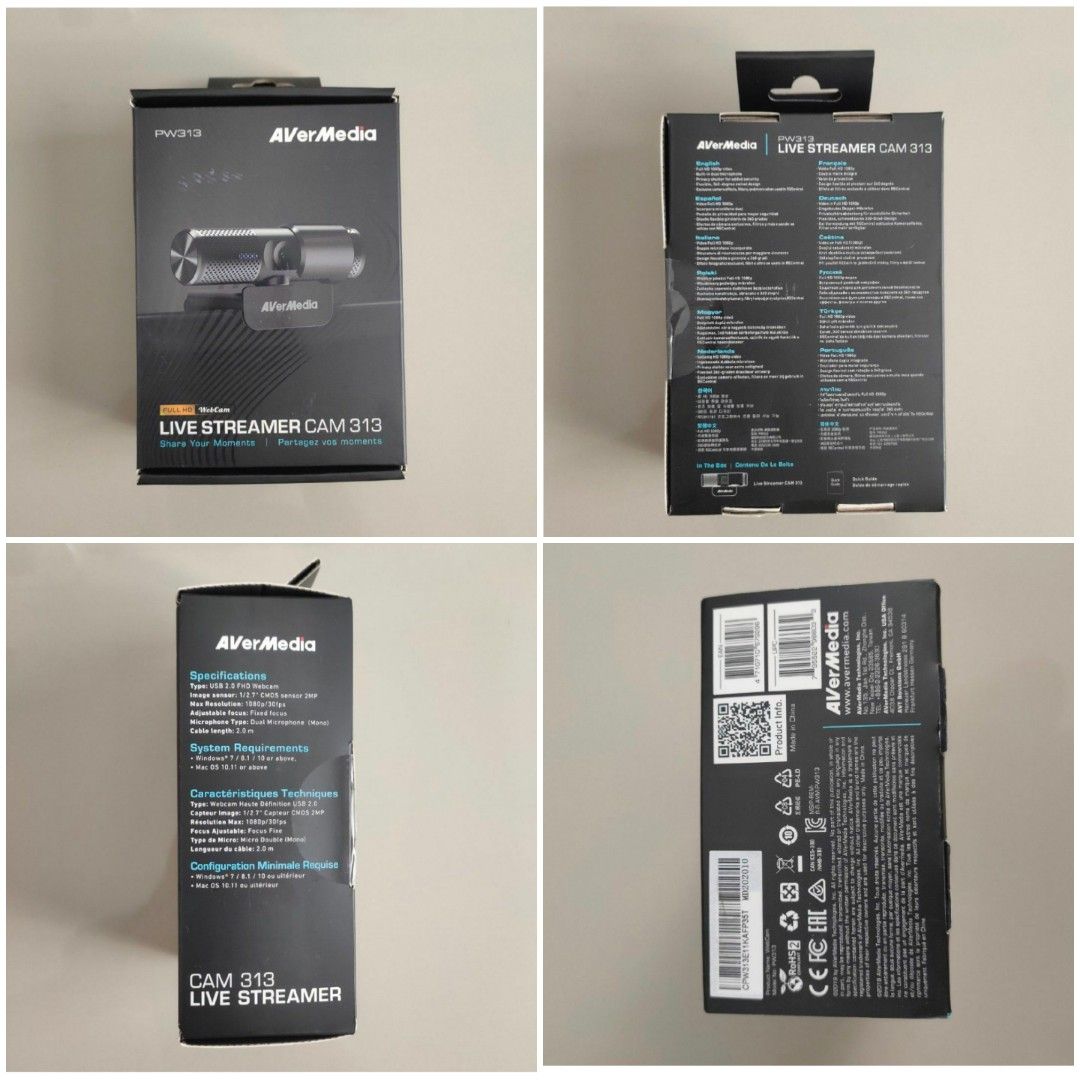 💥(Php3799) Avermedia PW313 Live Streamer Camera Webcam (Category: Webcams) located in Rizal. Submitted by sunnie.side.up (Listing ID 1314231055, Image 1). Description: Avermedia Live Streamer Cam 313 Webcam The Live Streamer CAM 313 (PW313) is a plug and play USB webcam that records in 1080p30 for podcasting, streaming, and gaming. PW313 comes with 2 built-in microphones (mono). Full HD 1080p Recordings Live Streamer CAM 313 records crisp, vibra