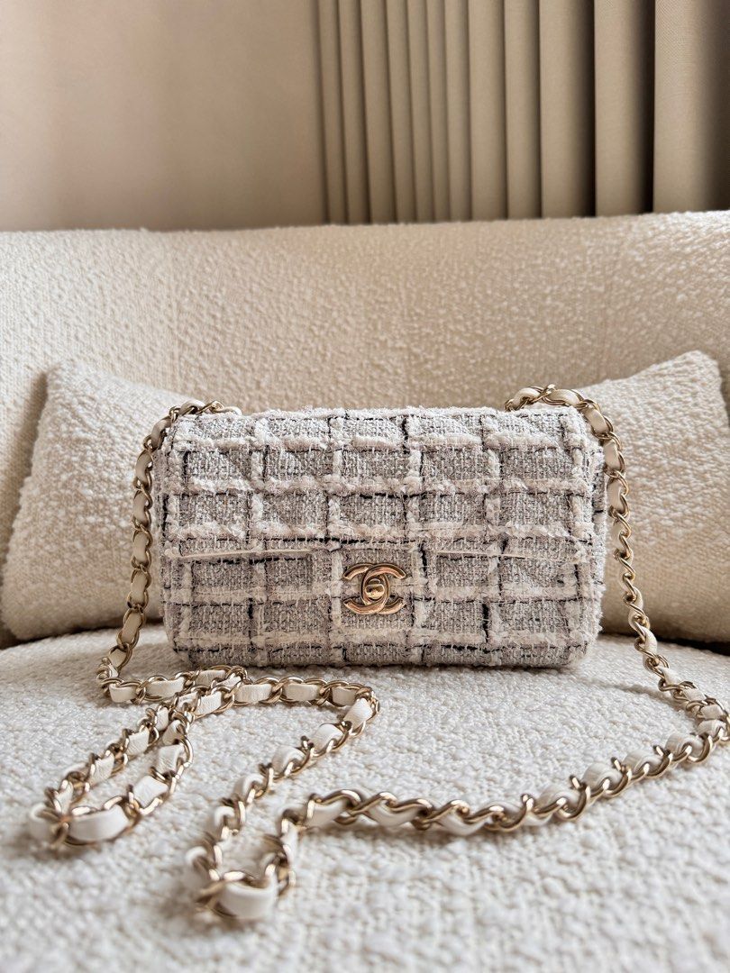 RARE 🦄 💕[Full Set] Chanel 22C Mini Tweed Bag (not 22P/22S/22A