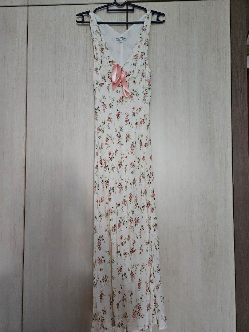 Reformation Janis Georgette dress in Pink Floral Elsie