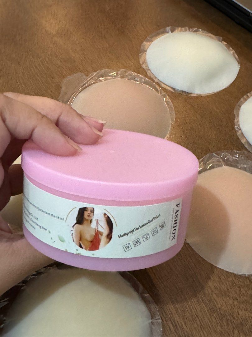 REUSABLE WATERPROOF NIPPLE COVER (Category: Undergarments & Loungewear) located in Manila. Submitted by eyaaa (Listing ID 1314226268, Image 2). Description: REUSABLE WATERPROOF NIPPLE COVER 129 pesos per pair Add 25 for the circle container Color selection: white, khaki, light brown 8cm diameter Washable and reusable.