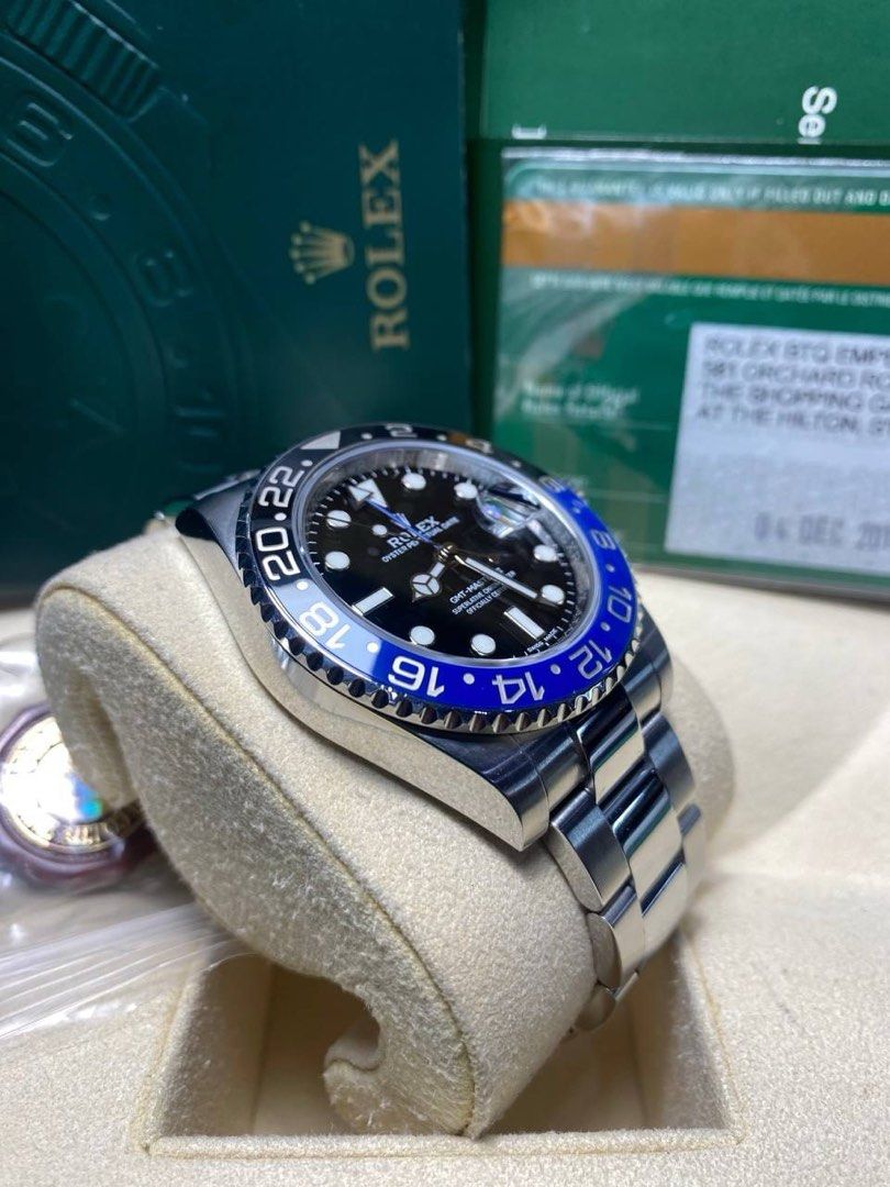 Rolex GMT Master II (Category: Watches) located in Ajax. Submitted by swisswatcharena (Listing ID 1314345106, Image 1). Description: Rolex GMT Master II Brand - Rolex Model - GMT Master II Reference Number - 116710BLNR Year - 2014 Size - 40mm Dial - Black Movement - Automatic Caliber - 3186 Power Reserve - 48Hour Bazel - Ceramic Case Material - S.Steel Bracelet - S.Steel Crystal - Sapphire Condition - Very GooD Box - Rolex Box and Papers .