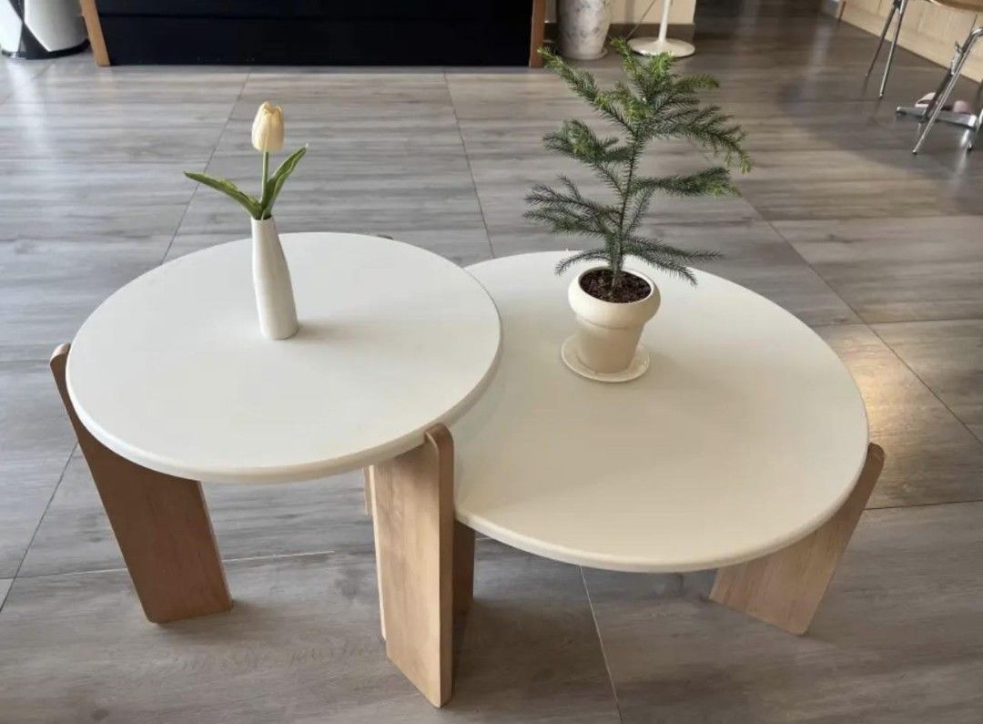 SCANDI NESTING TABLES (Category: Tables & Sets) located in Makati City. Submitted by gineth24 (Listing ID 1314317523, Image 1). Description: Scandi Nesting Table Set 70cm 3,800 50cm 3,200 Set of 2 - 5,900 Laminated Mdf Top Solid Wood Legs +Sf, may vary per location PM for faster transaction.