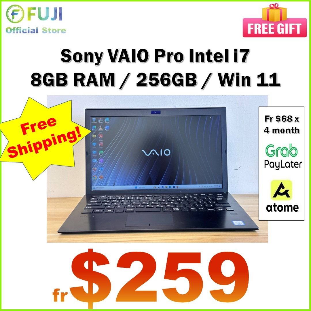 Sony Vaio 14 Inch i7 Slim Laptop 8GB RAM 256GB SSD Super Lightweight Design Like New Condition Perfect Battery Life Fast Boot UP