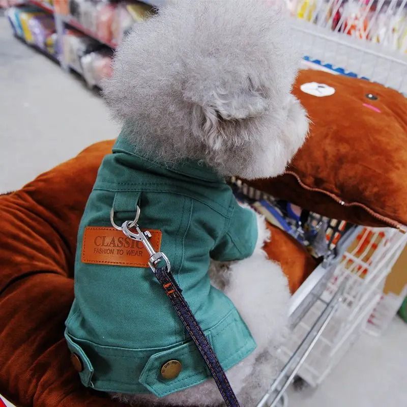 Spring Dog Suit Outfits Denim Coat Clothes with D Leash Ring for Small Medium Dogs Puppies Pet Color Jean small Dog Costume Carousell