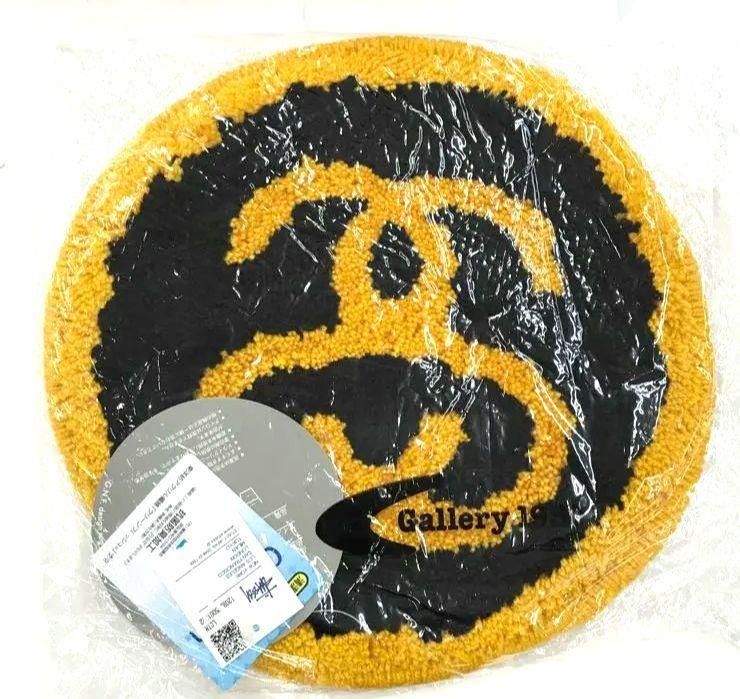 レアカラー STUSSY×Gallery1950 円形 ラグマット 黒×白