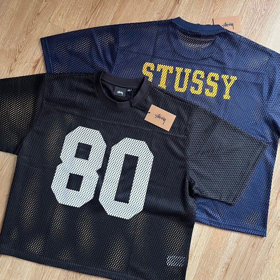 STUSSY TEAM JERSEY 80/NAVY メッシュtシャツ L Stussy Team