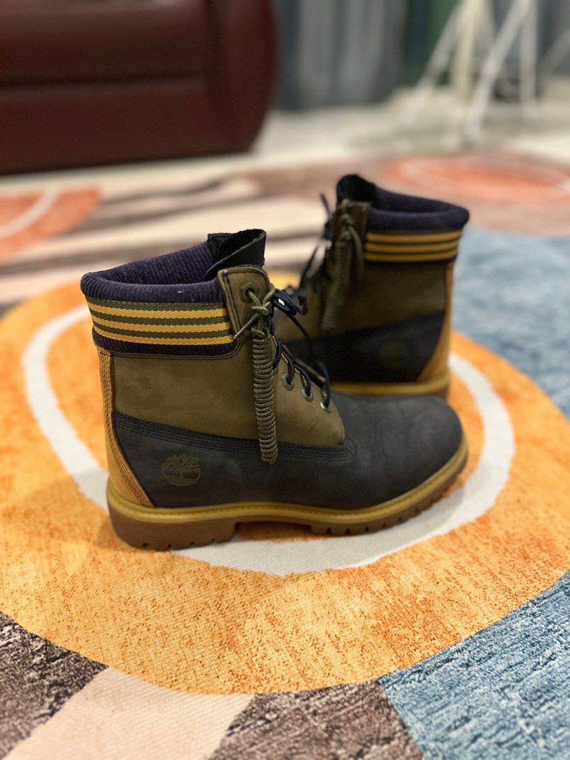 TIMBERLAND PREMIUM WATERPROOF BOOT NAVY NUBUCK Men s Fashion Footwear Boots on Carousell