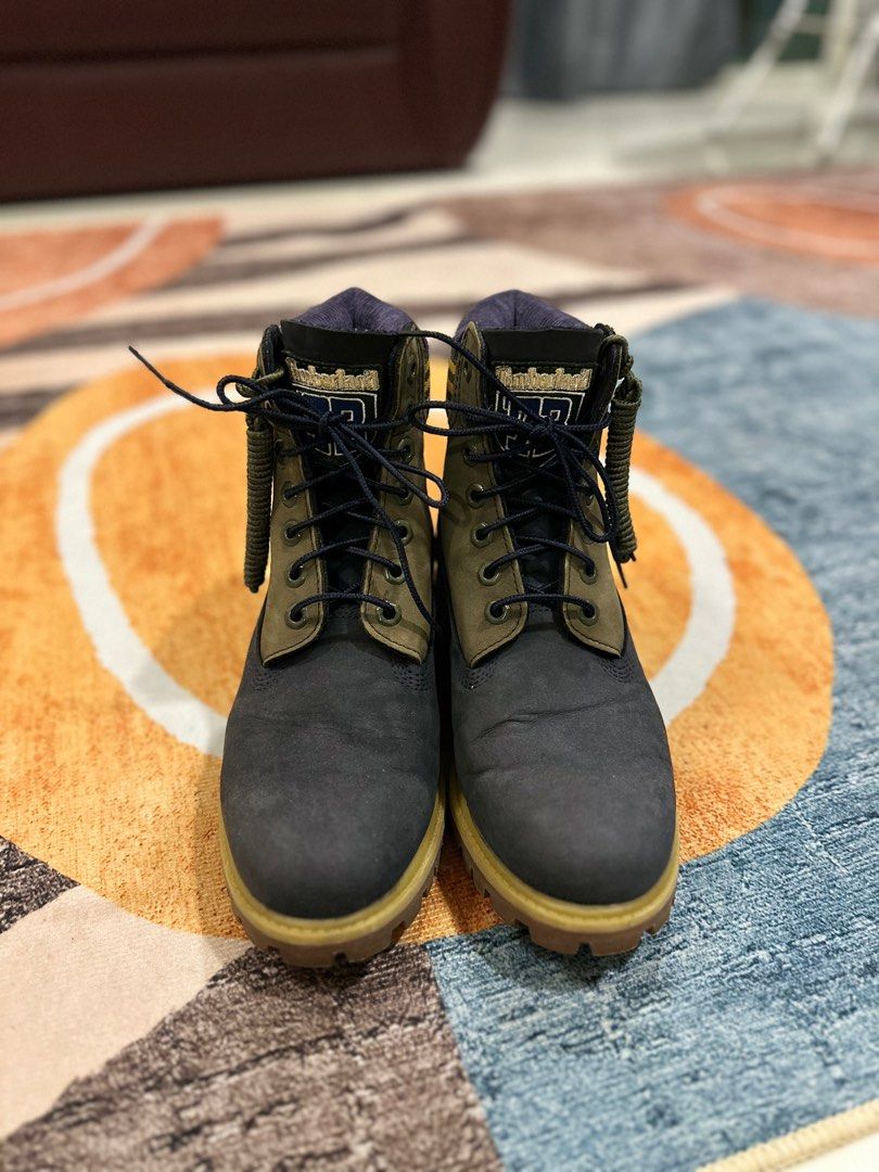 TIMBERLAND PREMIUM WATERPROOF BOOT NAVY NUBUCK Men s Fashion Footwear Boots on Carousell