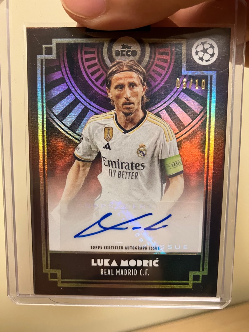 TOPPS DECO 23/24 Luka Modric 摩迪限簽5/10, 興趣及遊戲, 收藏品及 