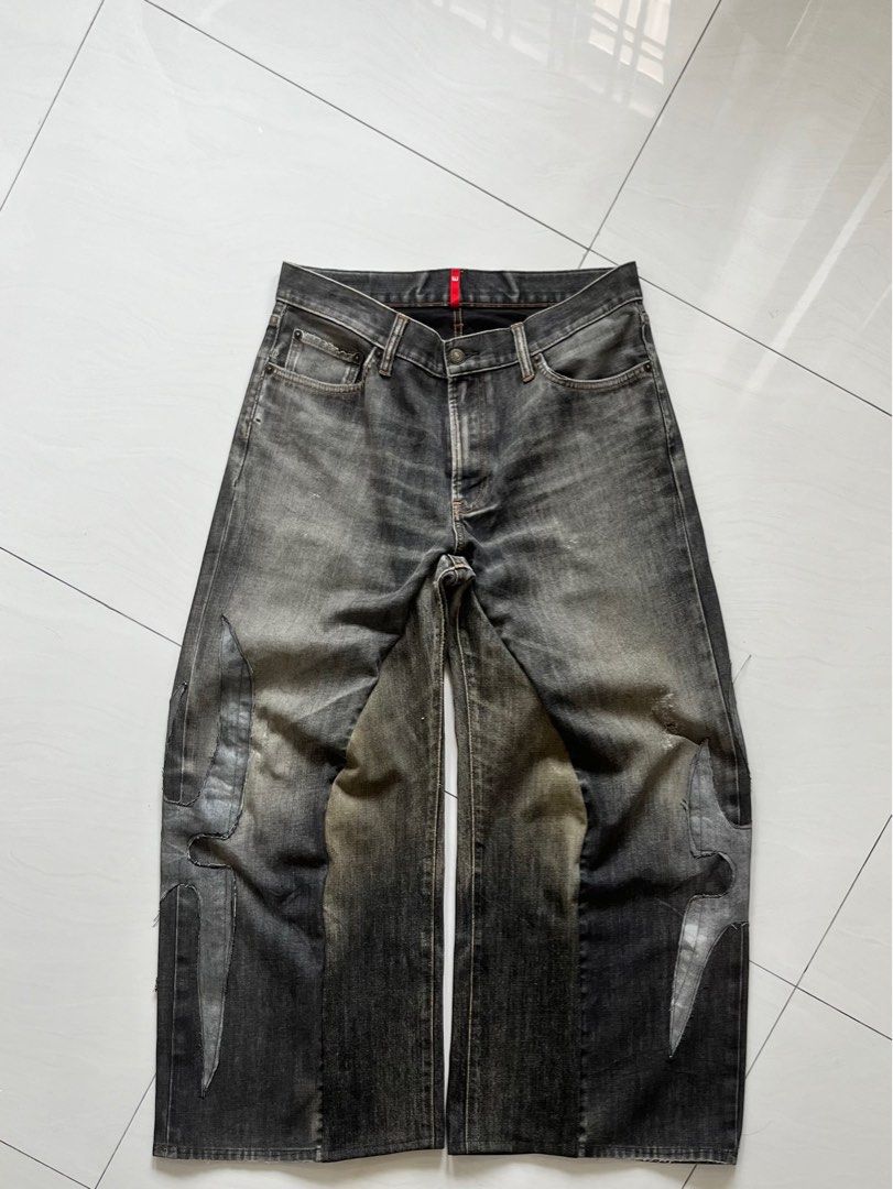 Vintage Wash Tribal Double Knee Baggy Jeans main image 1