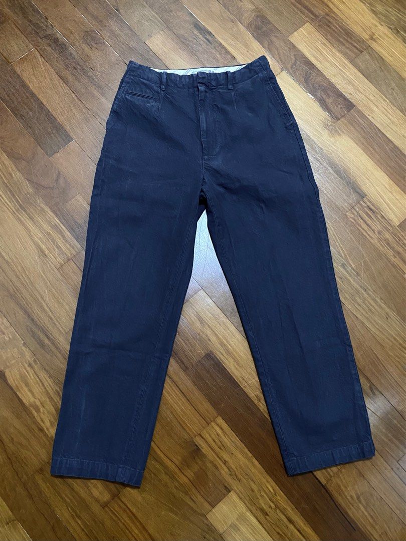 パンツ Ines de la fressange Trousers Blue WOMEN'S INES DE LA FRESSANGE DENIM PLEATED WIDE PANTS